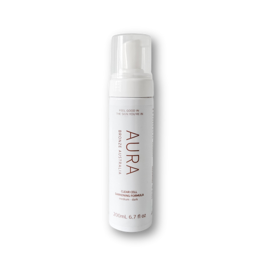 Clear Cell Darkening Formula | Invisible, Transfer Free Tan | Aura Bronze Australia